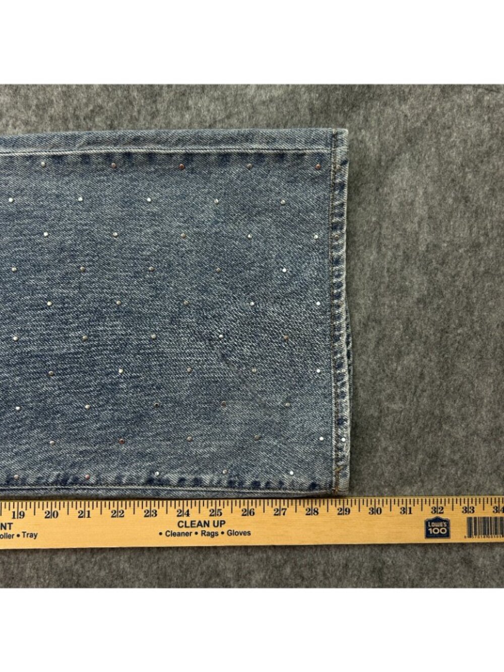 Daze Far Out High Rise Wide Leg Jeans Women's Size 27 Studded Twinkle Wash Denim - Picture 10 of 12